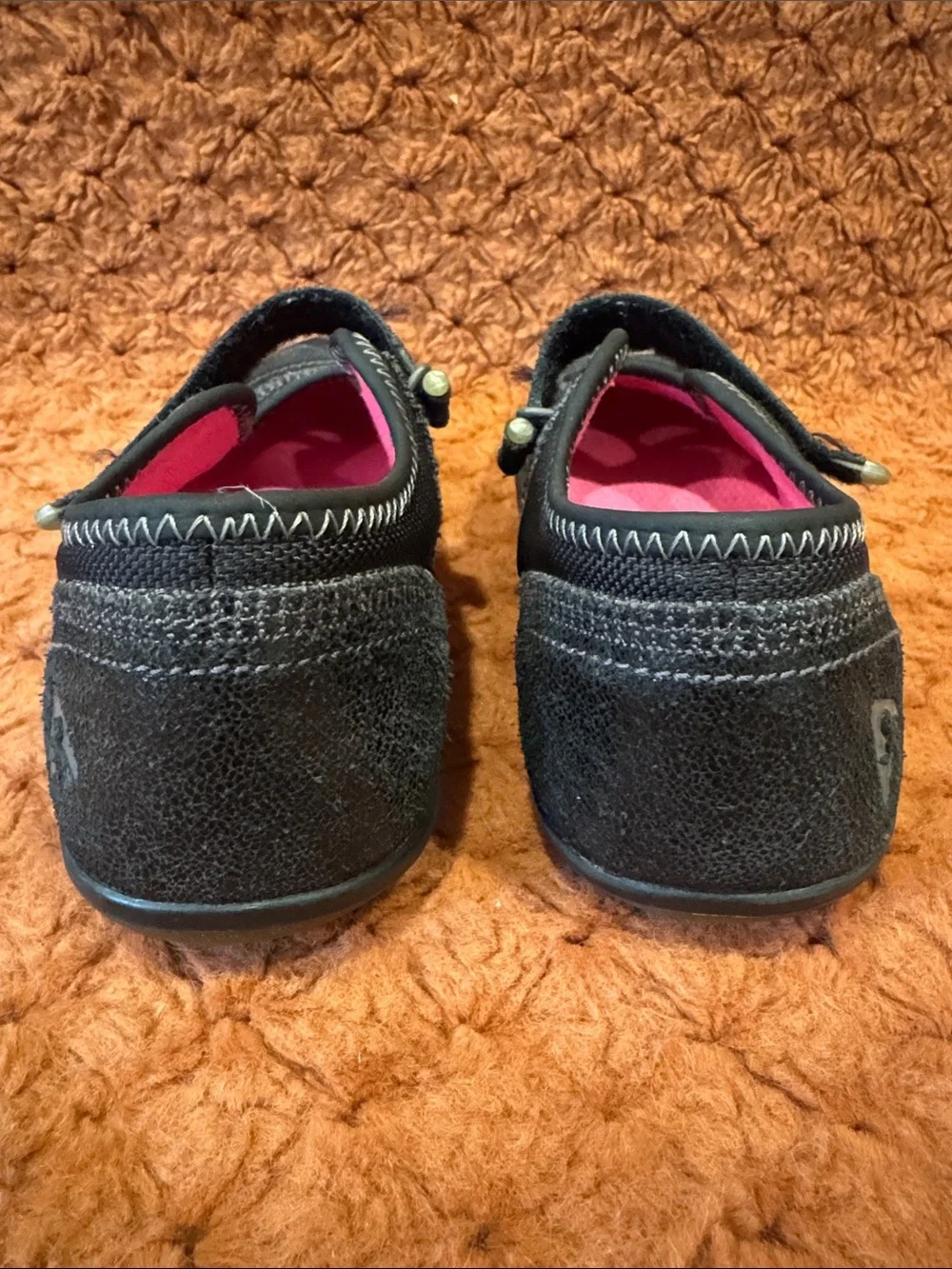 Kids Black Mary Jane Shoes with Pink Lining